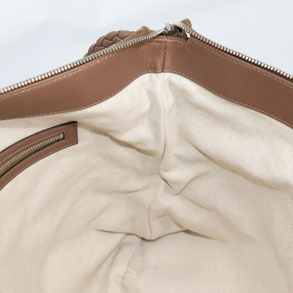 GUCCI Shoulder Bag Leather Brown Silver 268244 Auth 135212