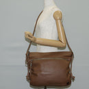 GUCCI Shoulder Bag Leather Brown Silver 268244 Auth 135212-23