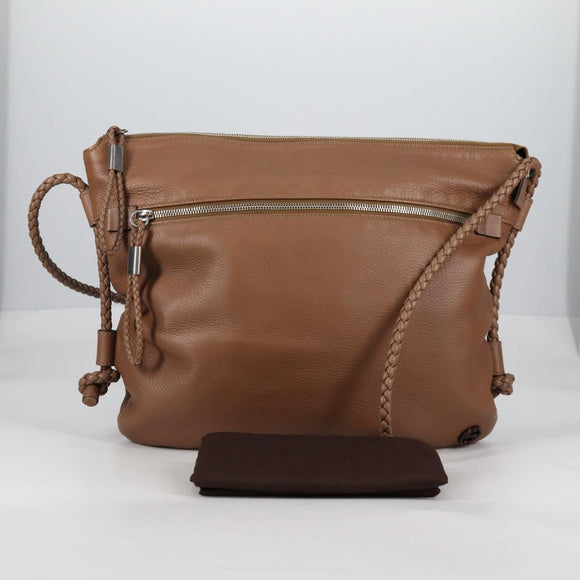 GUCCI Shoulder Bag Leather Brown Silver 268244 Auth 135212