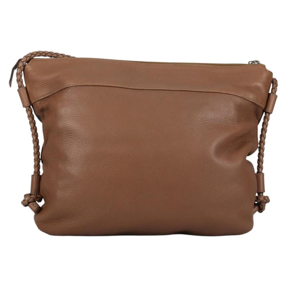 GUCCI Shoulder Bag Leather Brown Silver 268244 Auth 135212