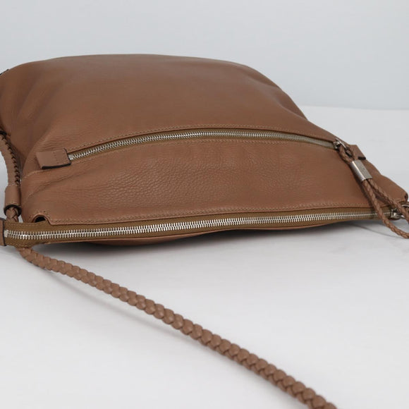 GUCCI Shoulder Bag Leather Brown Silver 268244 Auth 135212