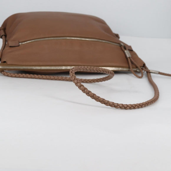 GUCCI Shoulder Bag Leather Brown Silver 268244 Auth 135212