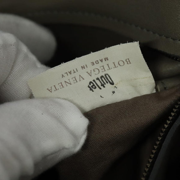 BOTTEGA VENETA INTRECCIATO Shoulder Bag Leather outlet Gray Auth 135216