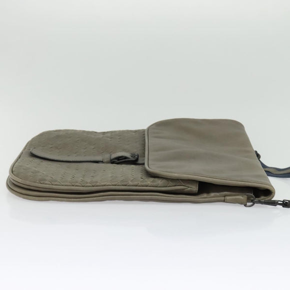 BOTTEGA VENETA INTRECCIATO Shoulder Bag Leather outlet Gray Auth 135216