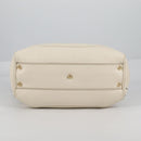 GUCCI Bamboo Hand Bag Leather 2way White Gold 308360 Auth 135217V-7