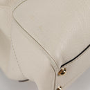 GUCCI Bamboo Hand Bag Leather 2way White Gold 308360 Auth 135217V-18
