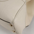 GUCCI Bamboo Hand Bag Leather 2way White Gold 308360 Auth 135217V-19