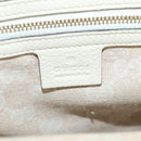 GUCCI Bamboo Hand Bag Leather 2way White Gold 308360 Auth 135217V-23