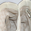 GUCCI Bamboo Hand Bag Leather 2way White Gold 308360 Auth 135217V-25