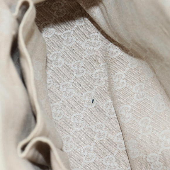 GUCCI Bamboo Hand Bag Leather 2way White Gold 308360 Auth 135217V