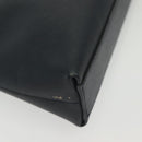 Salvatore Ferragamo Gancini Hand Bag Leather Navy Gold Auth 135232-11