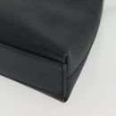 Salvatore Ferragamo Gancini Hand Bag Leather Navy Gold Auth 135232-12