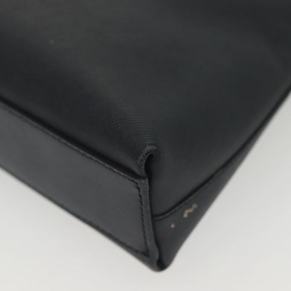 Salvatore Ferragamo Gancini Hand Bag Leather Navy Gold Auth 135232