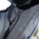 Salvatore Ferragamo Gancini Hand Bag Leather Navy Gold Auth 135232-17