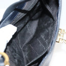 Salvatore Ferragamo Gancini Hand Bag Leather Navy Gold Auth 135232-20