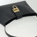 Salvatore Ferragamo Gancini Hand Bag Leather Navy Gold Auth 135232-7