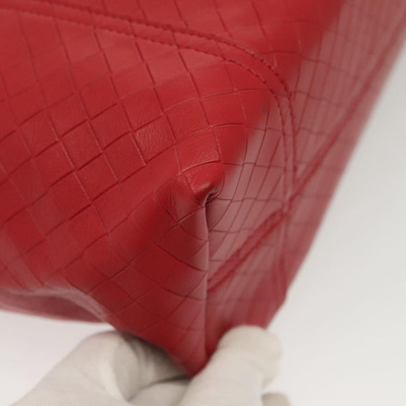 BOTTEGA VENETA INTRECCIATO Tote Bag Leather Red Auth 135234