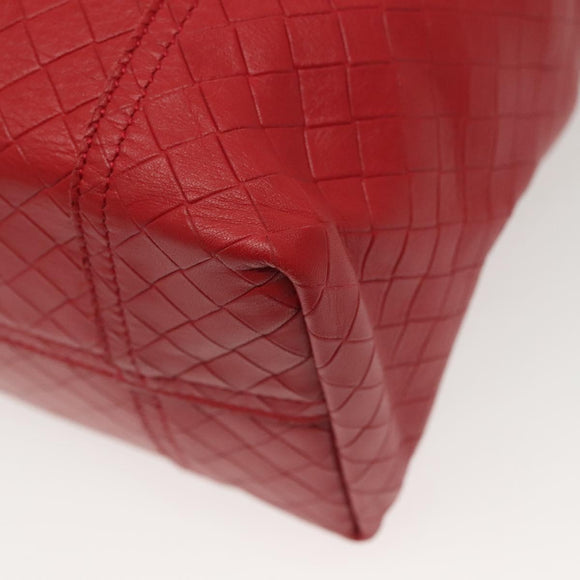 BOTTEGA VENETA INTRECCIATO Tote Bag Leather Red Auth 135234
