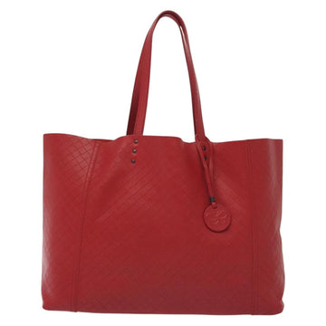 BOTTEGA VENETA INTRECCIATO Tote Bag Leather Red Auth 135234 - 0