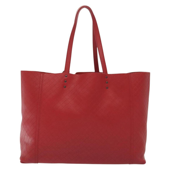 BOTTEGA VENETA INTRECCIATO Tote Bag Leather Red Auth 135234
