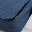 FENDI Zucca Canvas Shoulder Bag PVC Blue Silver Auth 135235M-15