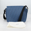 FENDI Zucca Canvas Shoulder Bag PVC Blue Silver Auth 135235M-12