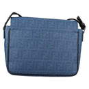 FENDI Zucca Canvas Shoulder Bag PVC Blue Silver Auth 135235M-2