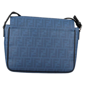 FENDI Zucca Canvas Shoulder Bag PVC Blue Silver Auth 135235M - 0