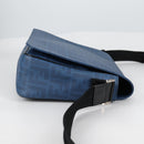 FENDI Zucca Canvas Shoulder Bag PVC Blue Silver Auth 135235M-4