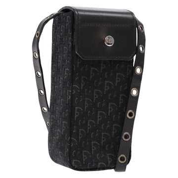 Christian Dior Trotter Canvas Shoulder Bag Black Silver Auth 135238