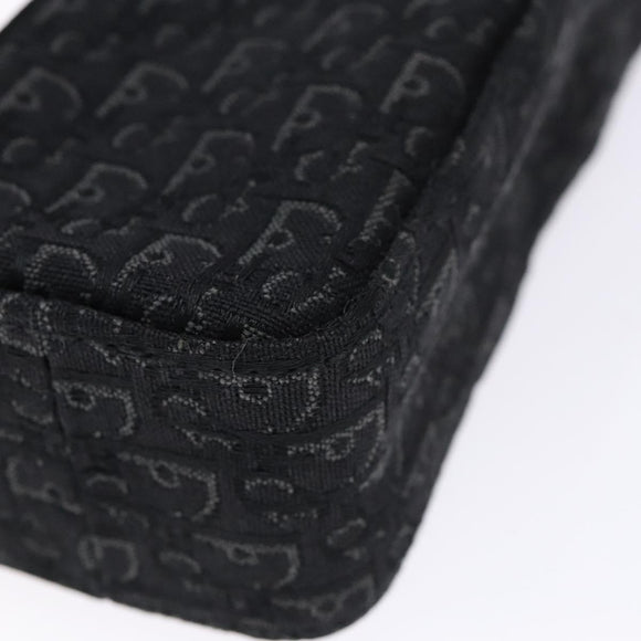 Christian Dior Trotter Canvas Shoulder Bag Black Silver Auth 135238