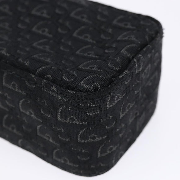 Christian Dior Trotter Canvas Shoulder Bag Black Silver Auth 135238