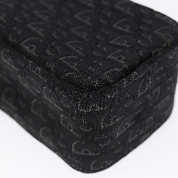 Christian Dior Trotter Canvas Shoulder Bag Black Silver Auth 135238