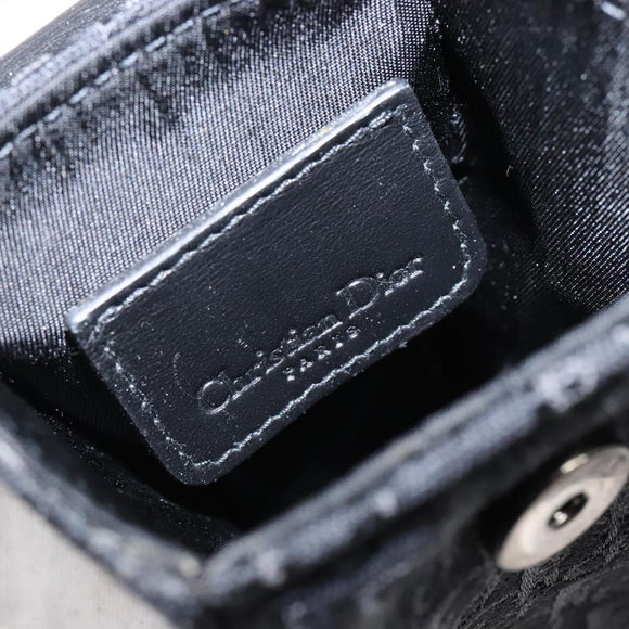 Christian Dior Trotter Canvas Shoulder Bag Black Silver Auth 135238