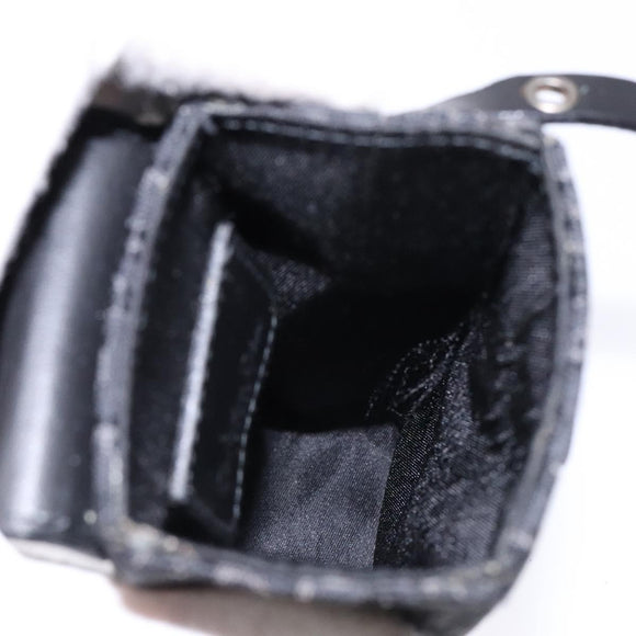 Christian Dior Trotter Canvas Shoulder Bag Black Silver Auth 135238