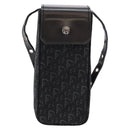 Christian Dior Trotter Canvas Shoulder Bag Black Silver Auth 135238-13