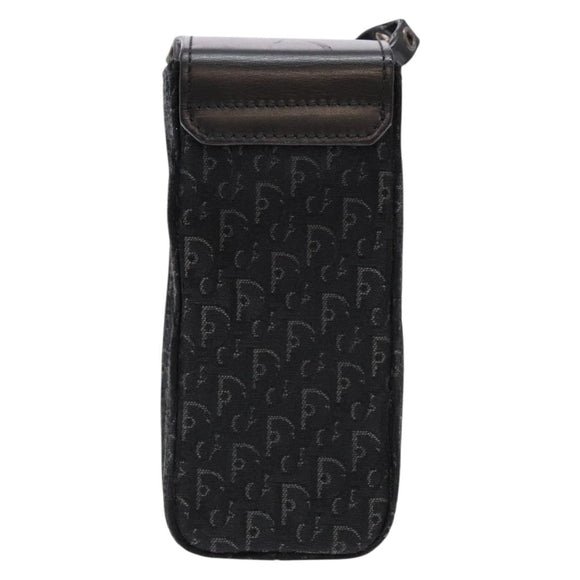 Christian Dior Trotter Canvas Shoulder Bag Black Silver Auth 135238