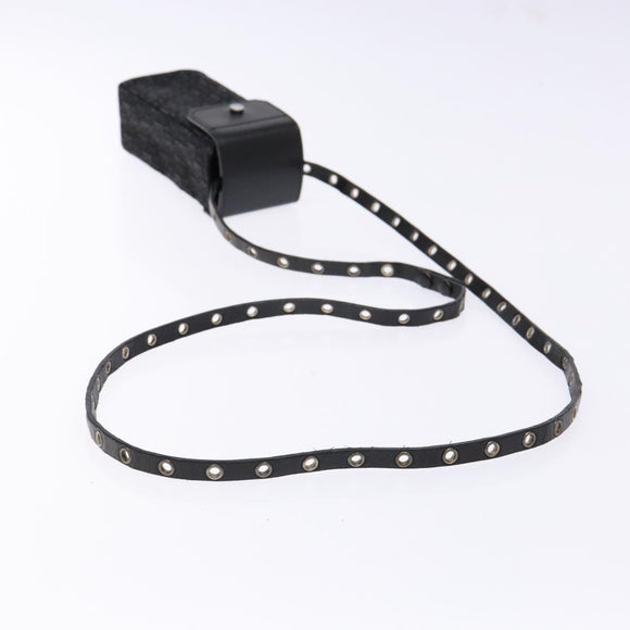 Christian Dior Trotter Canvas Shoulder Bag Black Silver Auth 135238