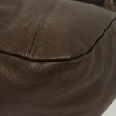 LOEWE Hand Bag Leather Brown Gold Auth 135240-14