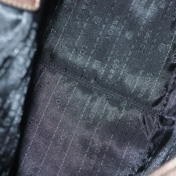 LOEWE Hand Bag Leather Brown Gold Auth 135240