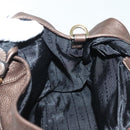 LOEWE Hand Bag Leather Brown Gold Auth 135240-19