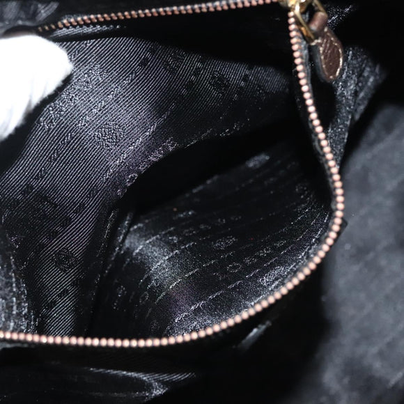 LOEWE Hand Bag Leather Brown Gold Auth 135240