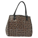 Salvatore Ferragamo Tote Bag Coated Canvas Black Gold Auth 135241-1