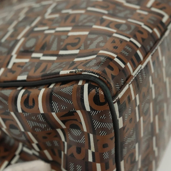 Salvatore Ferragamo Tote Bag Coated Canvas Black Gold Auth 135241