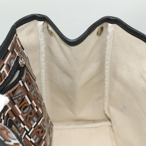 Salvatore Ferragamo Tote Bag Coated Canvas Black Gold Auth 135241