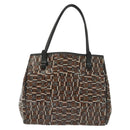 Salvatore Ferragamo Tote Bag Coated Canvas Black Gold Auth 135241-2