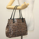 Salvatore Ferragamo Tote Bag Coated Canvas Black Gold Auth 135241-20