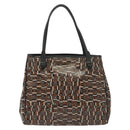 Salvatore Ferragamo Tote Bag Coated Canvas Black Gold Auth 135241-3