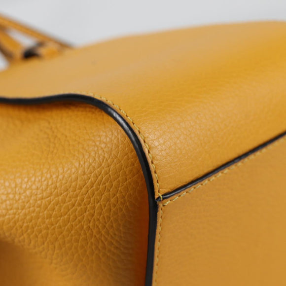 LOEWE Compact Hammock Hand Bag Leather Yellow Auth 135252M