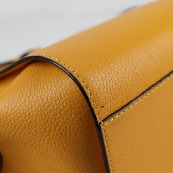 LOEWE Compact Hammock Hand Bag Leather Yellow Auth 135252M